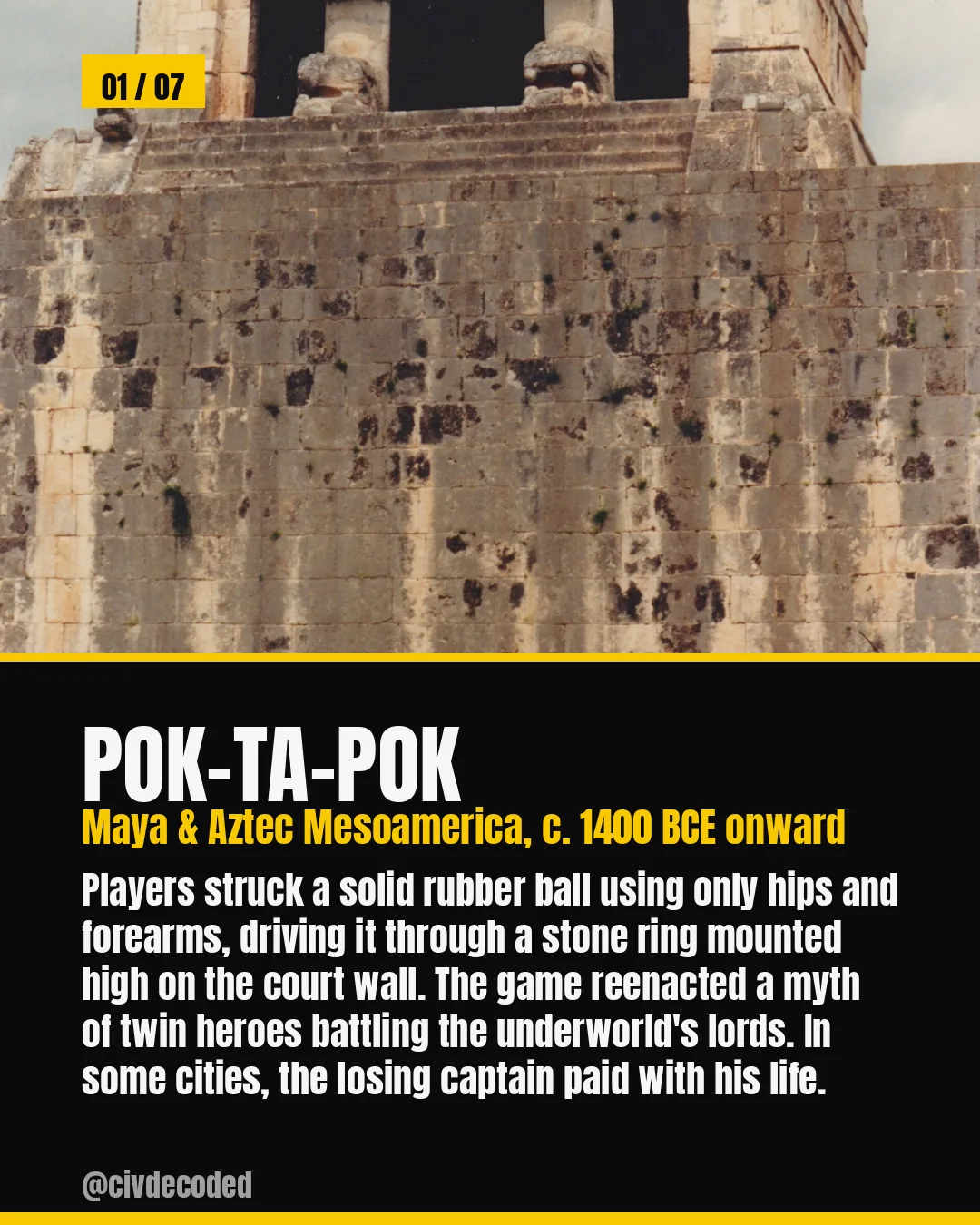 Pok-ta-pok — the Maya ball game played in temple courts