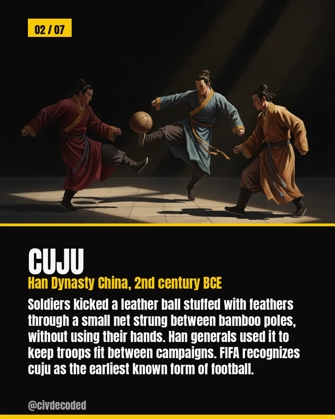 Cuju — China's ball game, played through a net since 200 BC