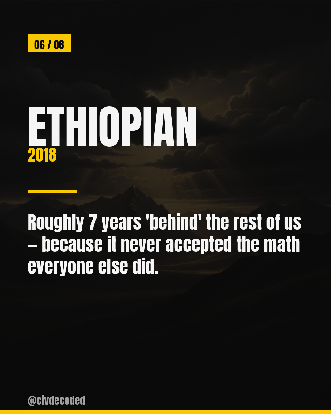 The Ethiopian calendar