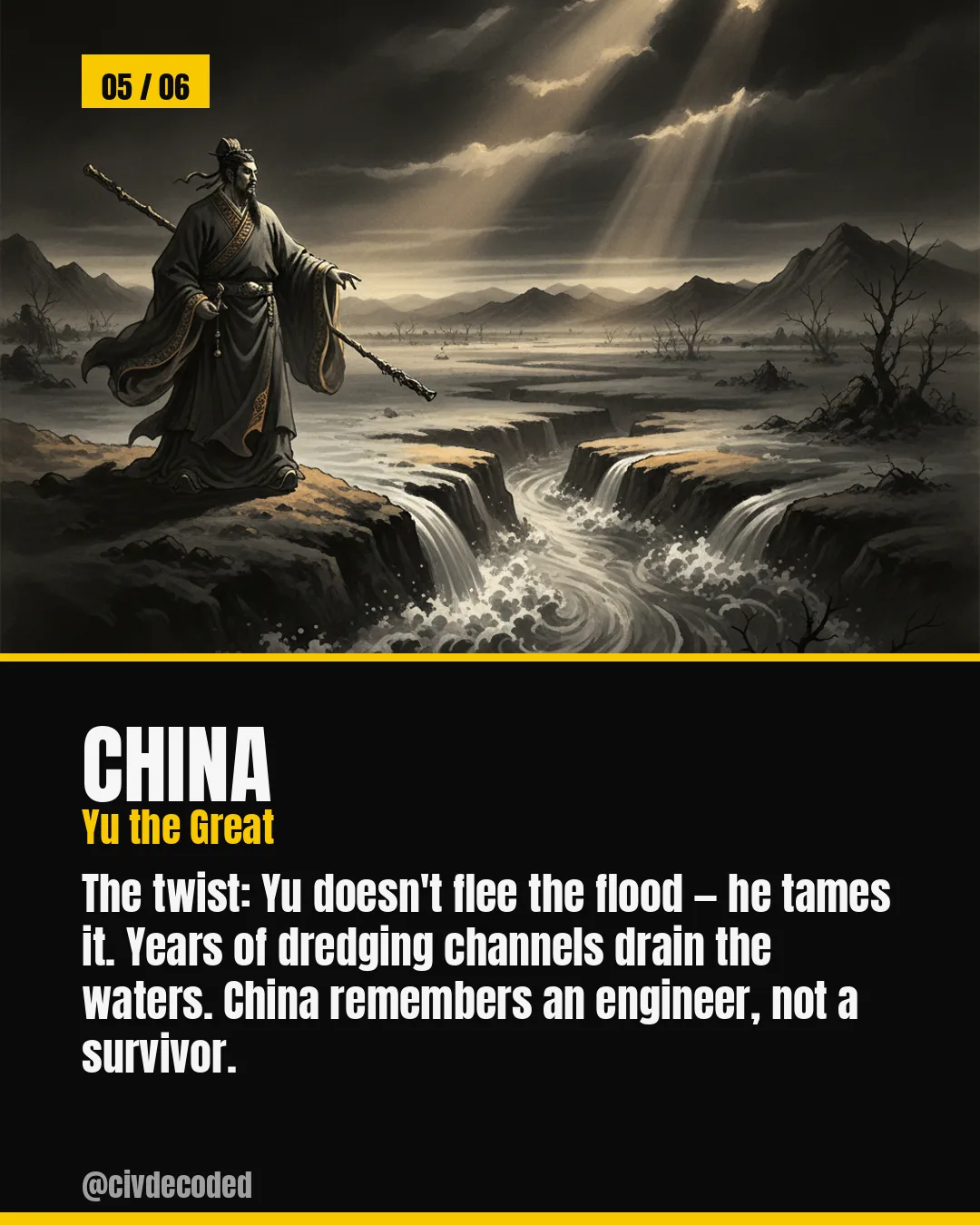 China's flood myth — Yu the Great tames the flood