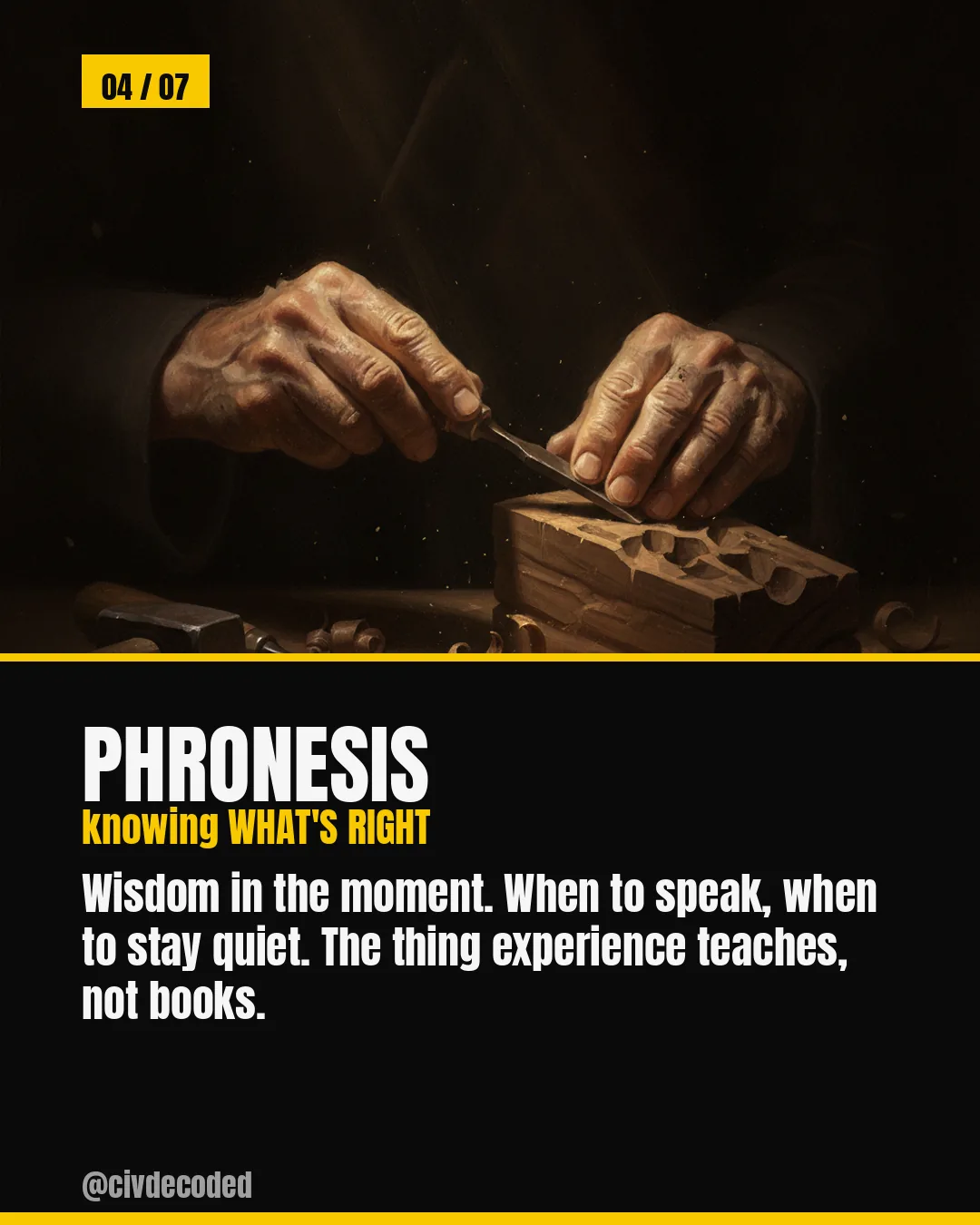 Phronesis — knowing WHAT'S RIGHT, practical wisdom in the moment