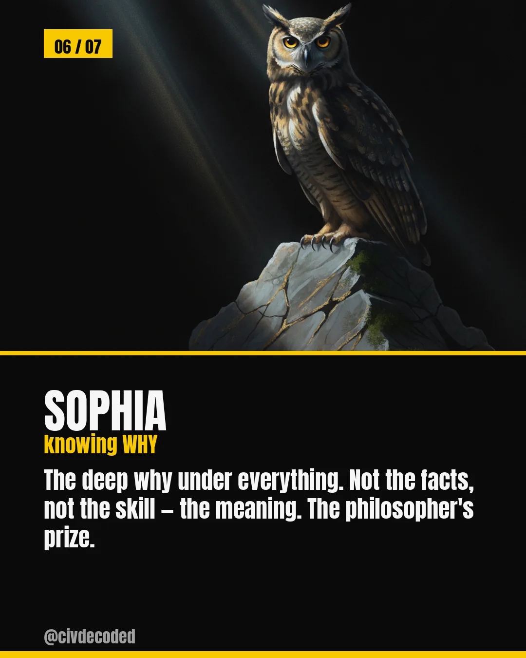 Sophia — knowing WHY, the philosopher's deep understanding