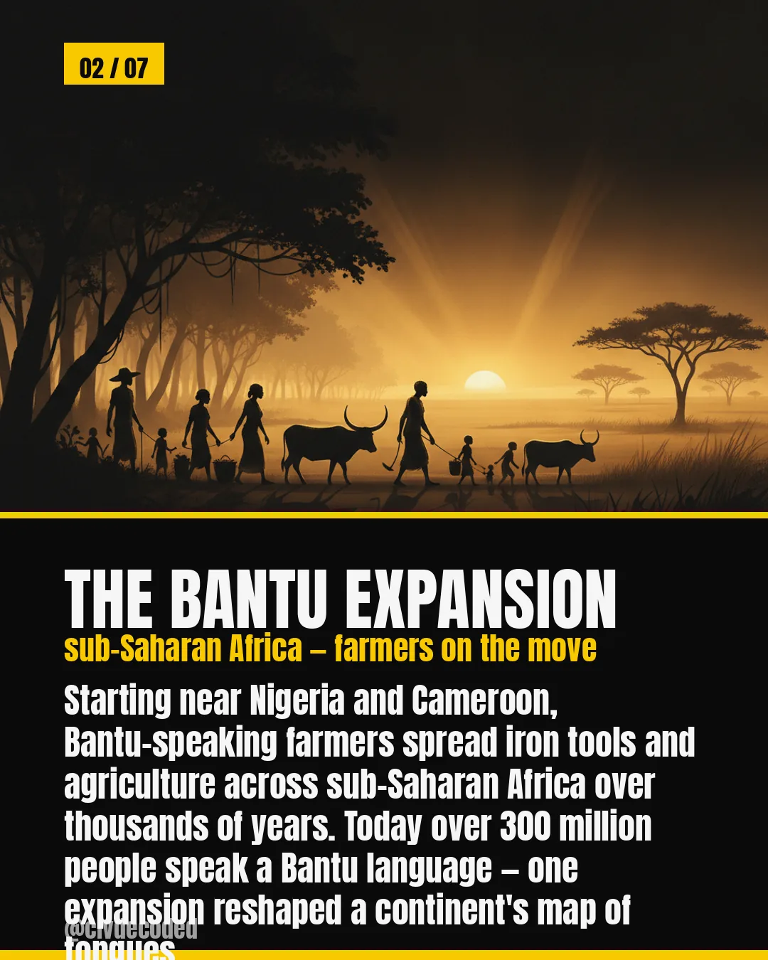 The Bantu expansion across Africa
