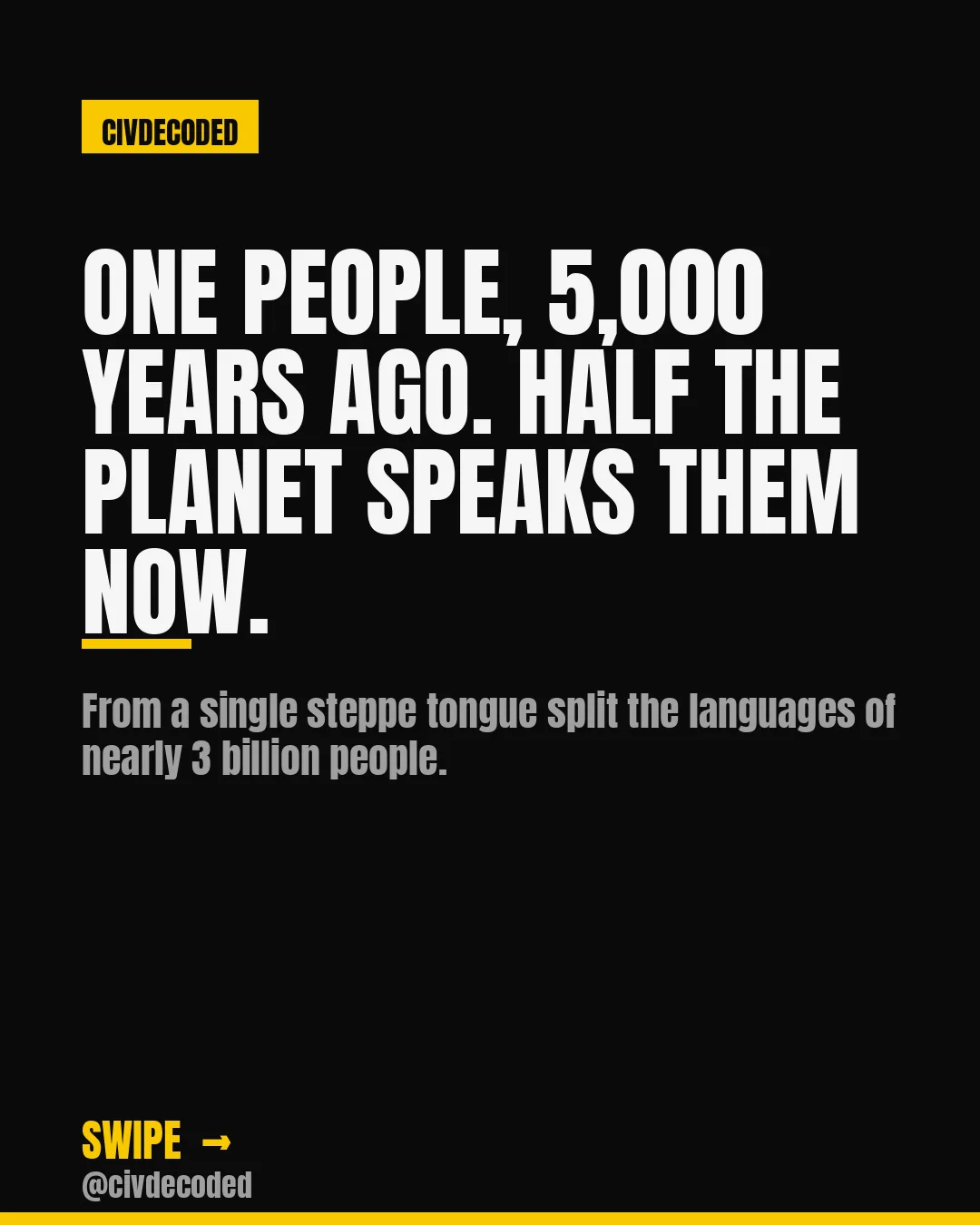 One people, 5,000 years ago. Half the planet speaks them now.