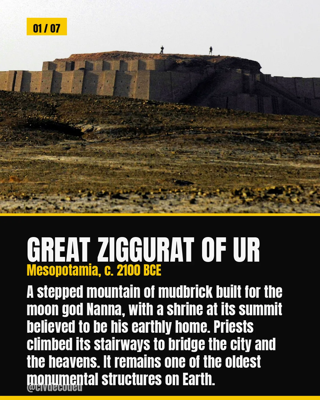 Great Ziggurat of Ur — Mesopotamia's stepped mudbrick mountain built for the moon god Nanna, c. 2100 BCE
