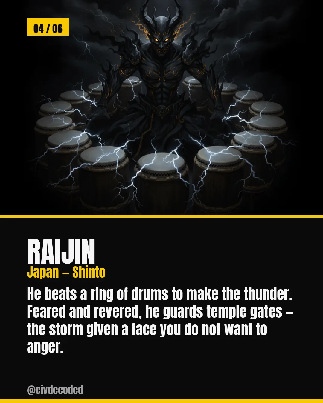 Raijin — Japan's thunder god