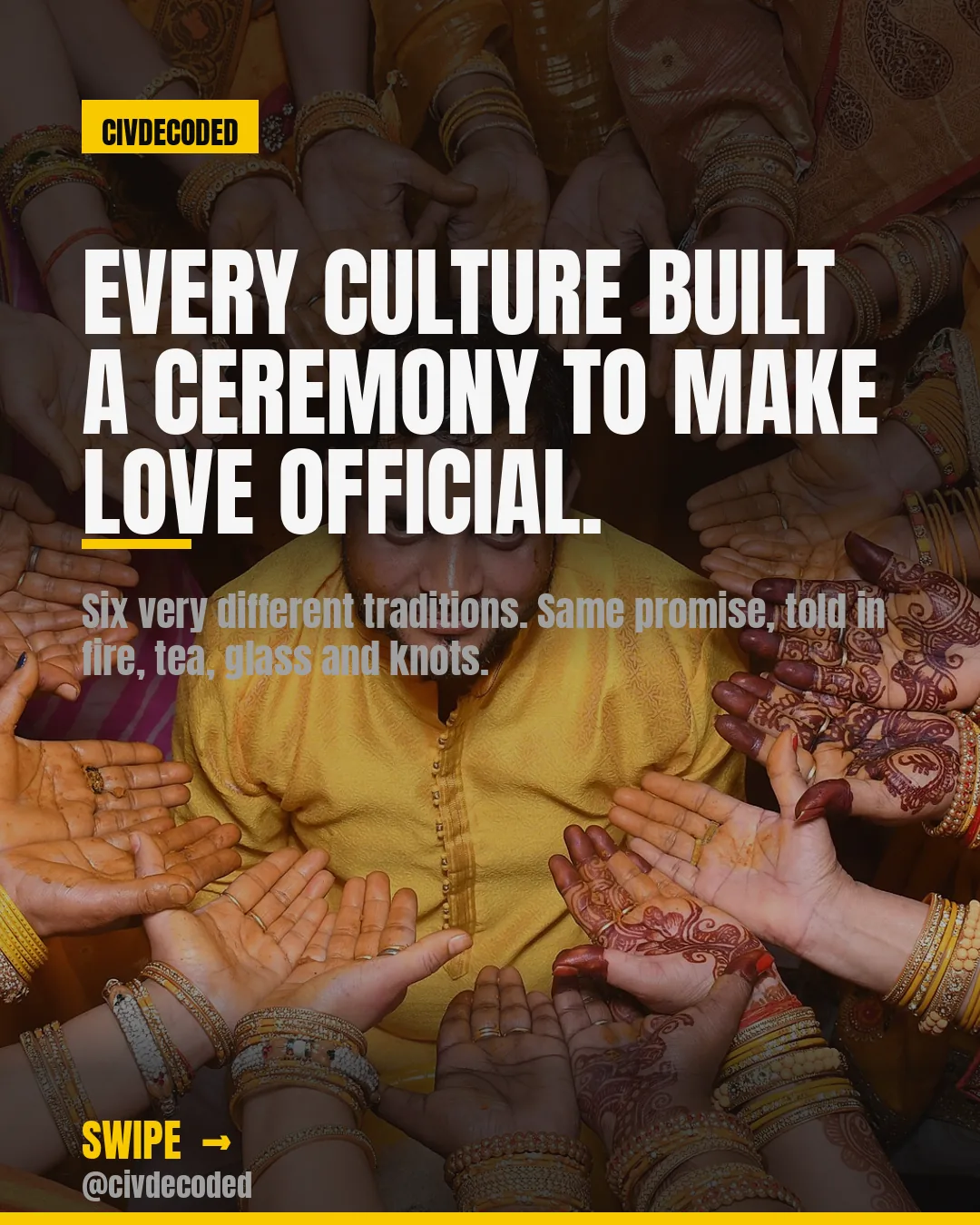 Every culture built a ceremony to make love official.
