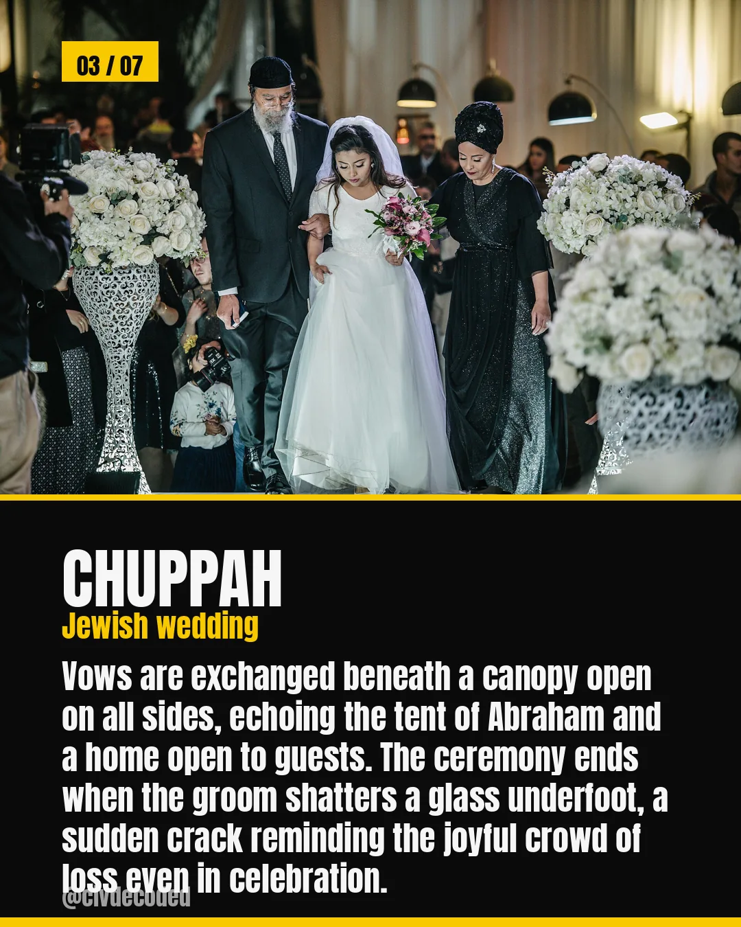 Chuppah — the open-sided canopy of a Jewish wedding