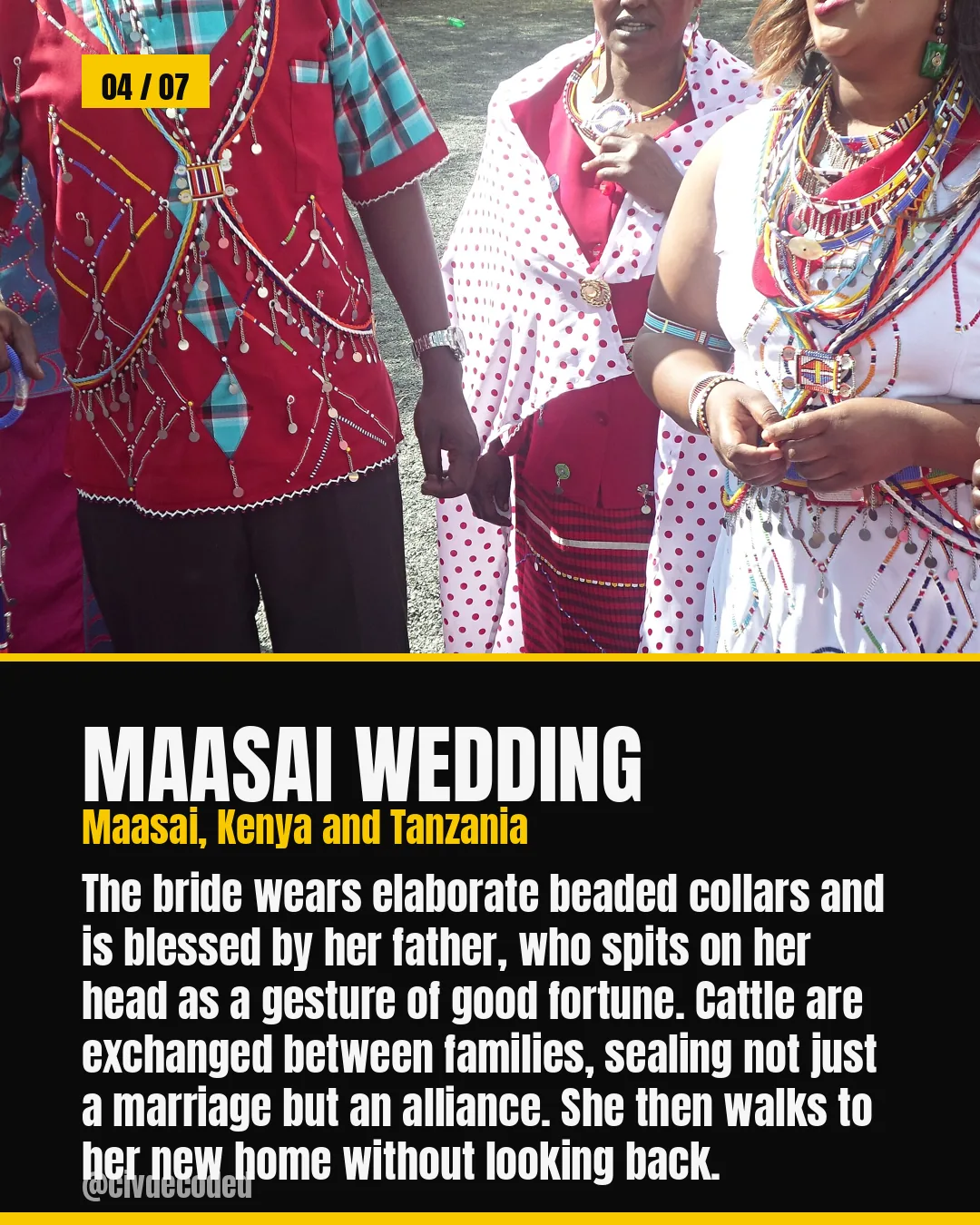 Maasai wedding — beaded collars, a father's blessing, and cattle exchanged between families