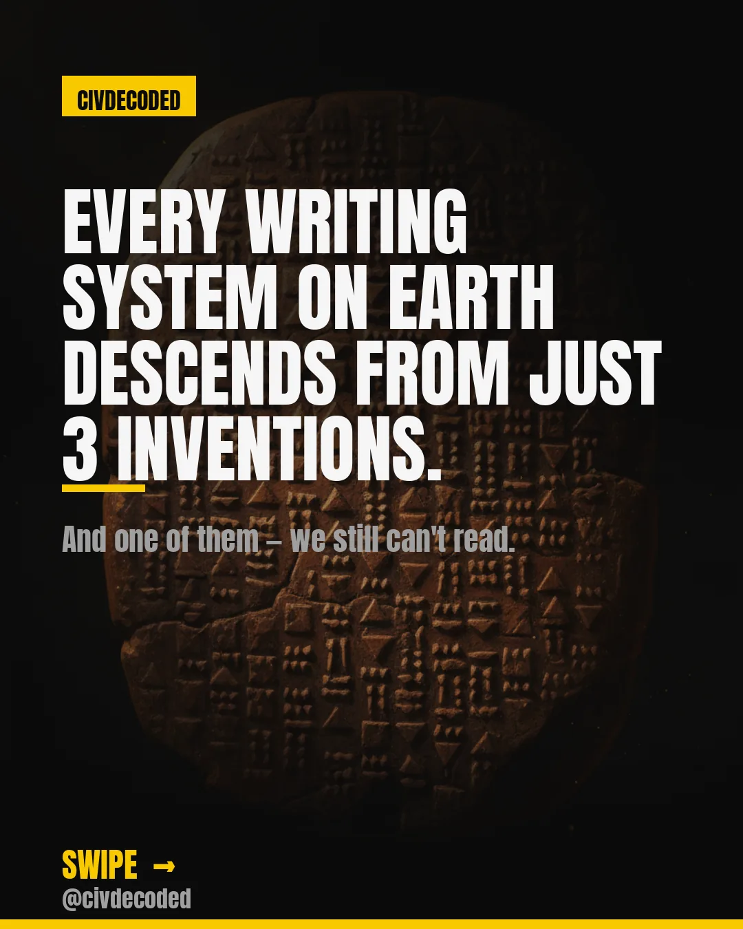 Every writing system on Earth descends from just 3 inventions.