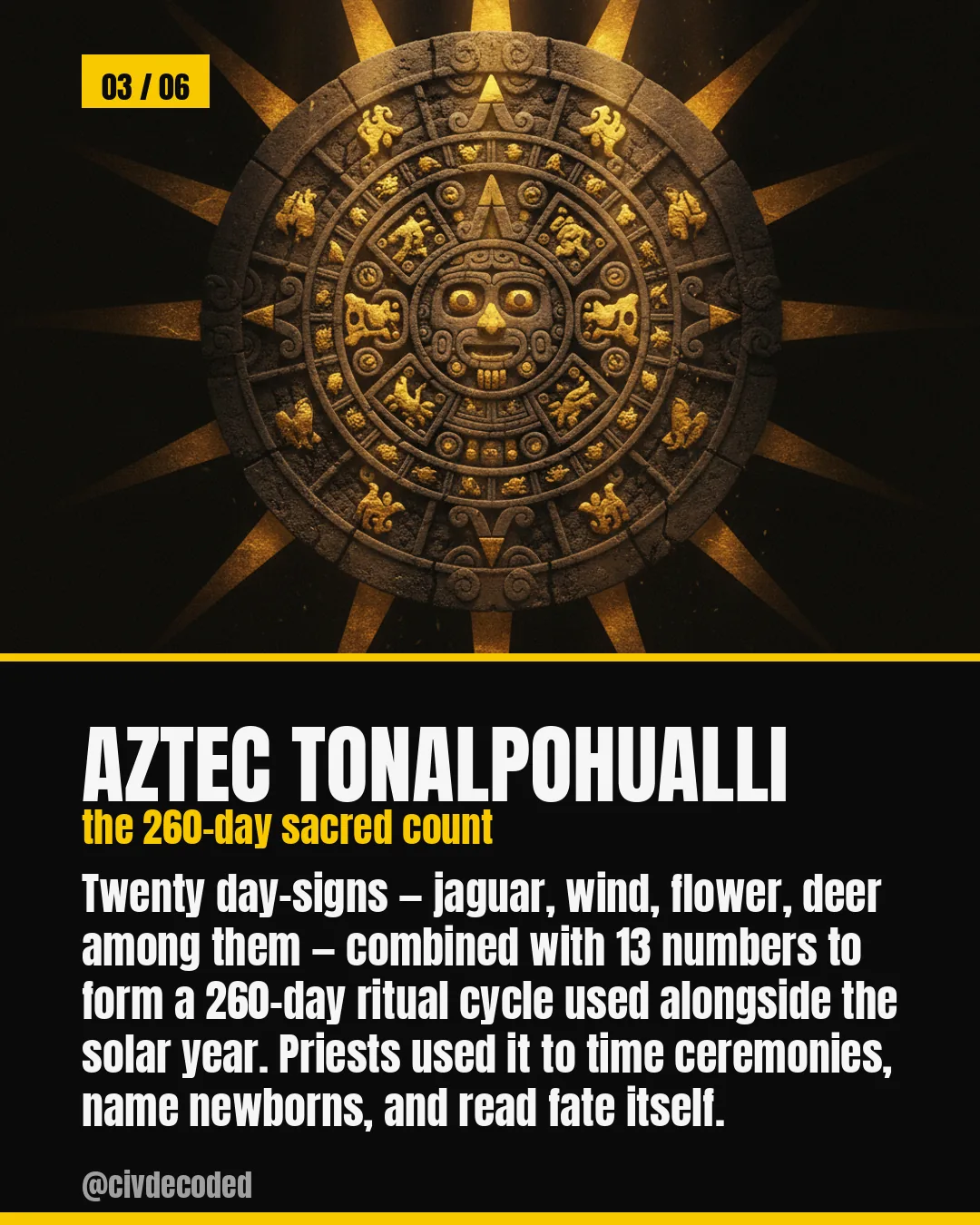 Aztec Tonalpohualli — the 260-day sacred count